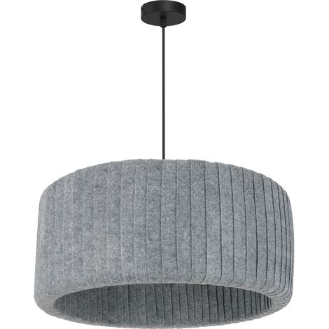 Suspension Shade ronde grise tissu Ø52 E27 Luminex