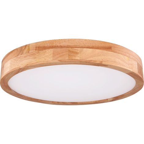 LED Deckenlampe CCT Dimmbar Holz-Optik Esstischlampe mit Fernbedienung Leuchte, Kaltweiss 6000 Kelvin Tageslicht, 24 Watt 1350 Lumen 3000-6000 Kelvin, DxH 40x10,5 cm