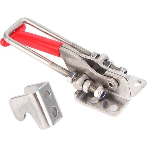 Pince à bascule de moraillon, loquet à boucle Loquet profilé en acier inoxydable pour automobiles pour le travail du bois pour les portes (1/4)
