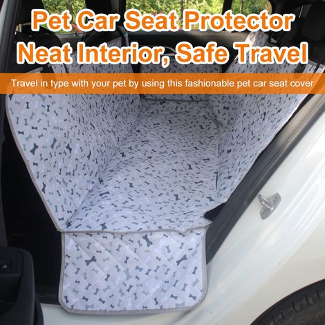 Housse de siège auto imperméable pour chien, motif os colorés, anti-rayures et antidérapante, pour voitures, camions et SUV. (1/2)