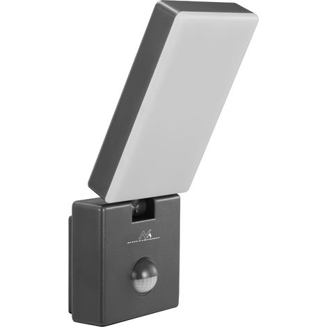 Maclean MCE516 LED Applique murale avec détecteur de mouvement PIR, éclairage mural intérieur et extérieur, applique murale, 10W, IP65 - étanche, 800lm, blanc neutre 4000K, (gris) (1/5)