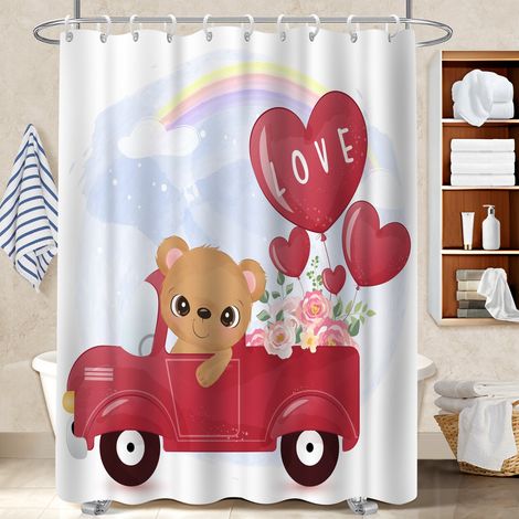 Rideau de bain imprimé polyester 180x180 aéré bâche de douche pour rafraîchir sa salle de bain (1/5)