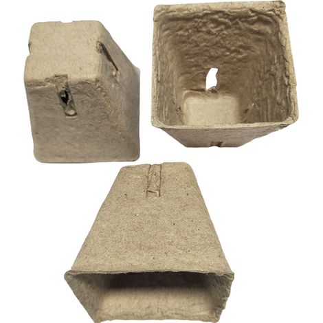 100 biologisch abbaubare 6x6x6cm Zellstofftöpfe zum Aussäen, Gärtnern und Aufziehen von Setzlingen wiederverwendbar und kompostierbar. (1/5)