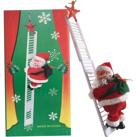 Père Noël d'escalade échelle électrique Père Noël Ornement d'arbre de Noël Suspendu pour la Maison Party Decoration