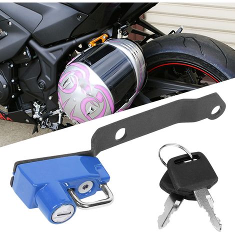 Diebstahlsicheres Helmschloss aus Aluminiumlegierung, passend für Yamaha MT25 MT03 YZF R25 R3 2014-2019 Motorradmodifikation (Blau) (1/5)