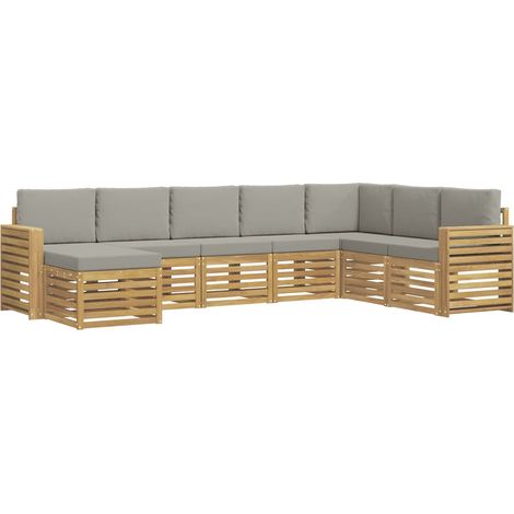 vidaXL Ensemble de canapés d'extérieur 8 pc Blanc et gris clair