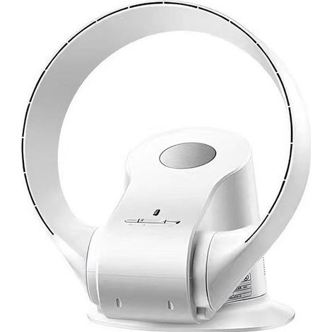 Ventilatore da parete senza pale da 14 pollici - 9 velocità - Oscillazione a 90° - Timer - Camera da letto - Ufficio Telecomando incluso - Design senza pale da 35 W (bianco) (1/5)