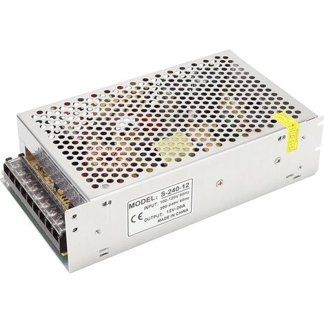 Alimentation à découpage DC 12V 20A transformateur d'alimentation LED, 240W, appliqué à l'automatisation, Affichage LED, Communication (1/5)