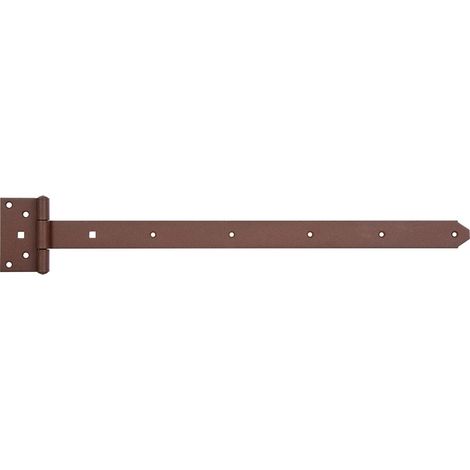 Penture anglaise avec goupille rivetée couleur rouille, à couche duplex penture 591 x 40 mm charnière 59 x 103 mm (1/5)