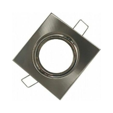 Supporto orientabile per faretti a led GU10 ad incasso quadro nichel per cartongesso nichelato quadrato (1/4)