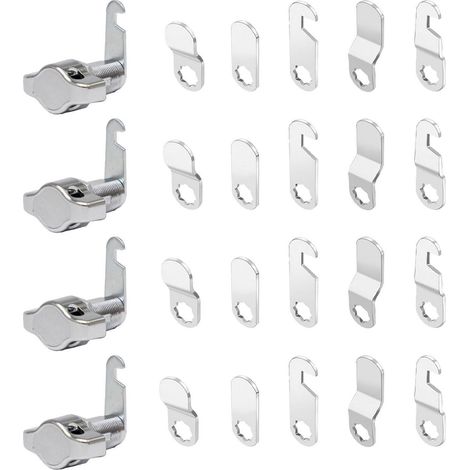 4er Set Spindschlösser schlüssellos mit 20 Schlossplatten für Metall- & Holzschränke