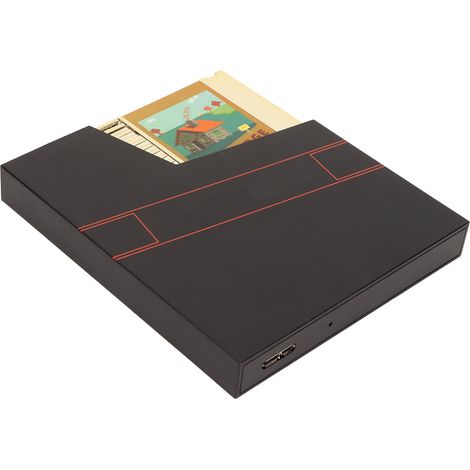 Boîtier pour disque dur externe professionnel 2,5 pouces, couleur or (disque dur non inclus). (1/4)