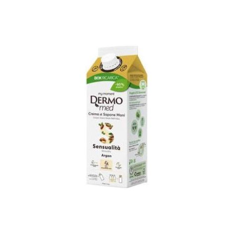 Dermomed Eco-Ricarica Crema di Sapone Mani Liquido Argan con Acido Ialuronico e Glicerina 900ml
