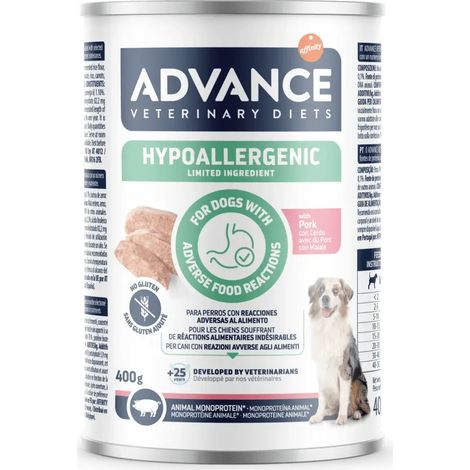 Advance Hypoallergenic Limited Ingredients - Cerdo - Alimento Húmedo Completo y Equilibrado Monoproteico - 400 g