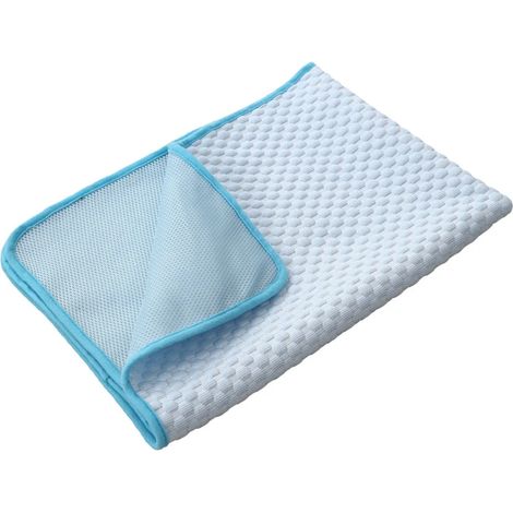 Almohadilla refrescante autoenfriable para mascotas, suave y lavable, con protuberancias de masaje 3D, fácil de limpiar, resistente a los arañazos, manta refrescante de verano, 60x50 cm, azul (1/4)