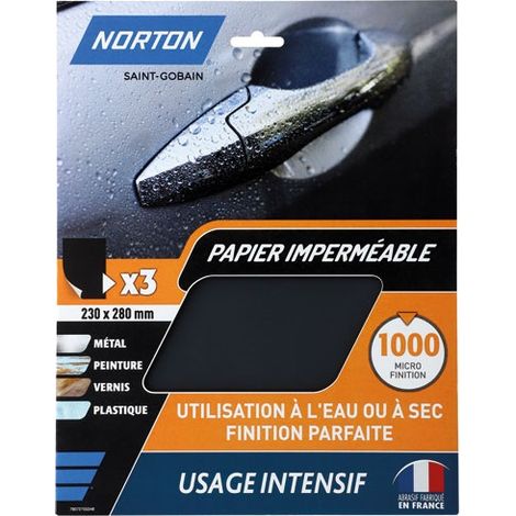 NORTON - Papier imperméable 23x28cm grain 1000 x3