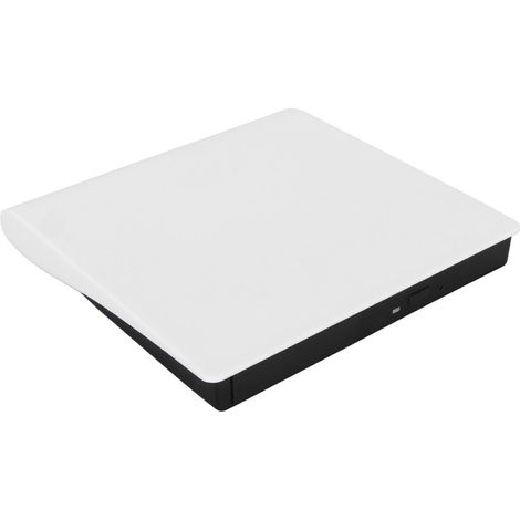 Lecteur DVD externe USB 3.0 haute vitesse de transmission, compatible PC portable et PC (blanc)