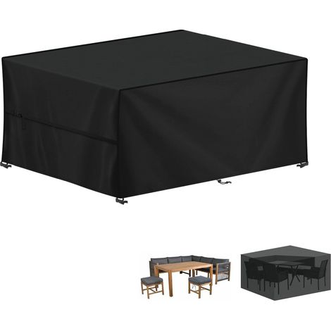 Housse Salon de Jardin Housse de Protection pour Meubles de Jardin  420D Oxford Tissu Housses Table de Jardin Imperméable Bache Salon de Jardin Exterieur, Anti-UV, Rectangulaire, 170x110x75cm (1/5)