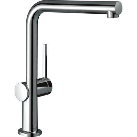 Hansgrohe – Mitigeur d'évier Talis avec bec extractible – Laiton chromé – Débit 8 l/min – Angle de rotation 360° – Raccord G 3/8 – 72808000