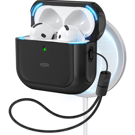 Funda híbrida Orbit para AirPods 4 (negra)