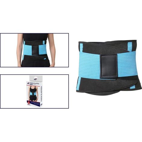 TrAdE Shop Traesio - Fascia Lombare Supporto Per La Schiena Cintura Di Sostegno Trainer Pancia Unisex - Celeste XL