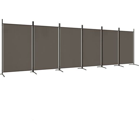 6-Panel Room Divider Anthracite 520x180 cm Fabric vidaXL