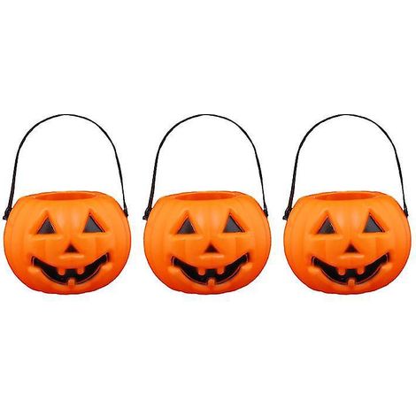 Lot de 3 lanternes citrouille portables pour décorations d'Halloween (1/3)