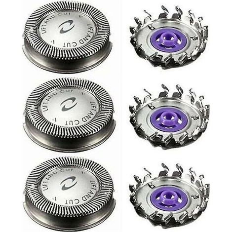 Set of 3 heads of shaver of replacement for Philips Hq3 Hq4 Hq55 (1/4)