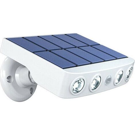 Lampe solaire extérieure étanche orientable – Détecteur de mouvement – 4 Leds COB 500 lumens – Recharge rapide – IP65 pour intempéries (1/5)
