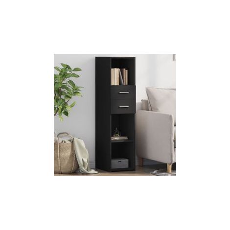 Buffet haut noir 30x42,5x124 bois d'ingénierie (1/5)
