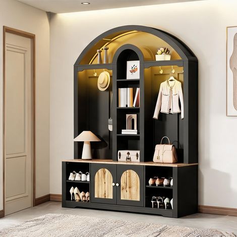 Placard d'entrée avec rangement chaussures et penderie 150 x 40 (1/5)