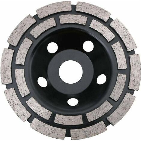Meule diamantée pour le meulage du béton - Disque diamanté double rangée 125 mm x 22,2 mm pour le meulage du béton, de la pierre, du granit, des chapes et de la maçonnerie