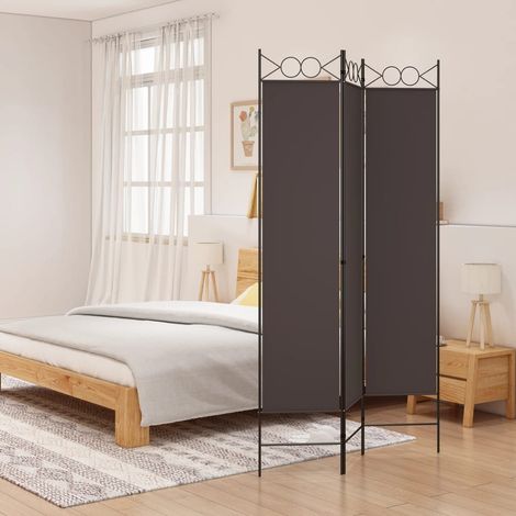 3-tlg. Paravent Braun 120x200 cm Stoff (1/5)