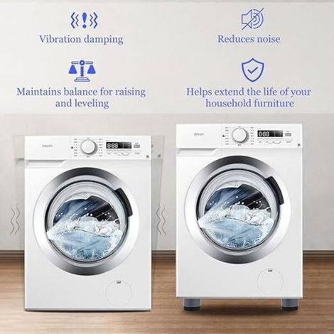 Tapis Antivibrations - Caoutchouc - Pour Machine À Laver Sèche-Linge Réfrigérateur - 7 x 7 x 4 cm - Lot De 4 (1/4)