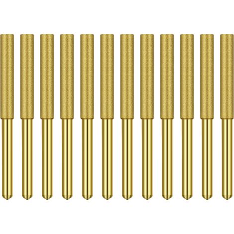12-teiliges 5/32-Zoll-Diamant-Kettensägenketten-Schärfset, titanbeschichtet, für Stein und Holz (1/4)