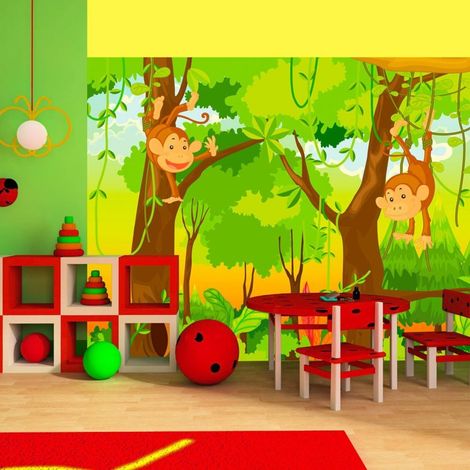 Papier peint singes de la jungle - 250 x 193 cm (1/4)