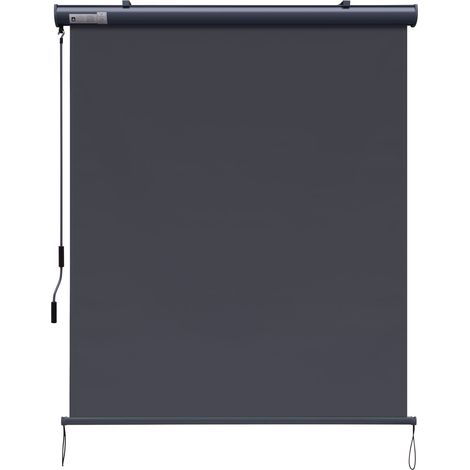 Canopée – Store vertical enrouleur extérieur brise-vue 1.4x2.5m – Toile polyester 220 g/m² – Imperméable et traité UV – Couleur gris anthracite