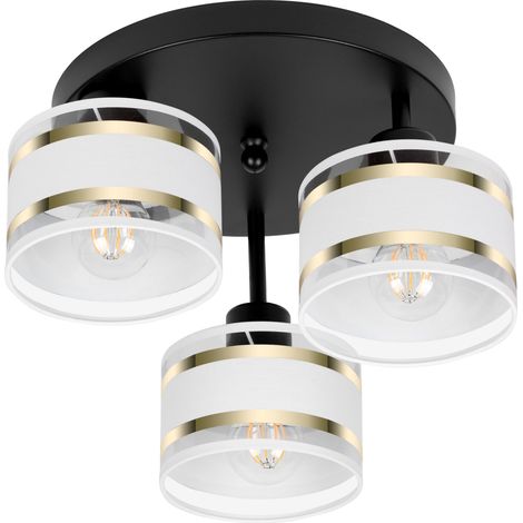 Plafoniera nera con paralumi, in metallo industriale, 3xE27, illuminazione LED moderna per soggiorno, cucina, camera da letto, cameretta dei bambini, loft (1/5)