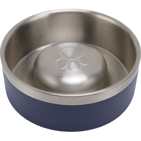 Bol à alimentation lente pour chien en acier inoxydable, empêche l'étouffement, fond antidérapant, nourriture pour animaux de compagnie, chats, chiens, petit: 17,2 X 6,5 cm / 6,77 2,56 pouces (1/5)