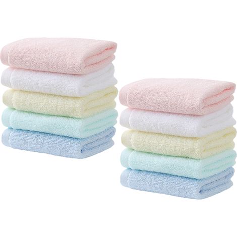 Juego de 10 paños de bambú suaves y absorbentes, de 25x25 cm, para baño, cocina y spa. (1/5)