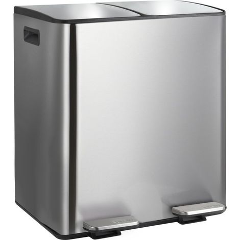 Contenedor de Clasificación Selectiva ALIYA 40L (2x20L) Acero Metalizado Spirella