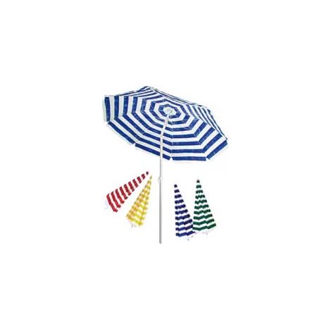 OMBRELLONE DA SPIAGGIA IN TNT A RIGHE TONDO CM.180  colore bianco/giallo    VETTE