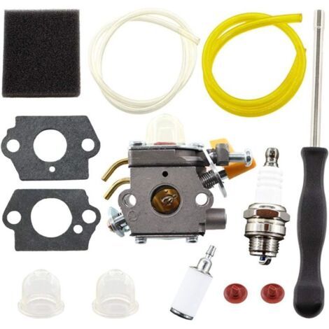 FENOPLASTICAKit carburateur avec tournevis de réglage filtre à air pour Ryobi RBC30SET RLT30CET RHT2660DA RLT26CDS RBC26SES remplacement Zama C1U-H60 308054003 308054008 308054012 (1/4)