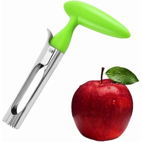 VertÉvidoir à pommes en acier inoxydable de qualité supérieure - Facile à utiliser et compatible lave-vaisselle, évideur multi-fruits avec poignée ergonomique pour pommes, poires, tomates et cupcakes (1/5)