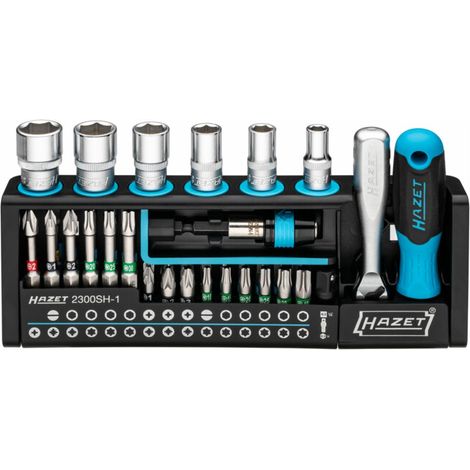 Hazet SmartHolder 2300SH-1 Jeu d'embouts 39 pièces vis à fente, cruciforme Phillips, vis Pozidriv, 6 pans intérieurs, T (1/5)