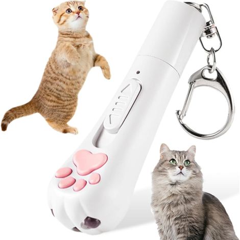 3-in-1-Katzenspielzeug, Katzenspielzeug, interaktives Hundespielzeug, interaktives Katzen- und Hundespielzeug mit Schnalle (weiß)