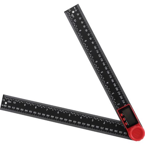 Digitaler Winkelmesser 2-in-1, Kunststoff, leicht, praktisch, schwarz, digitaler Winkelmesser, 300 mm (1/5)