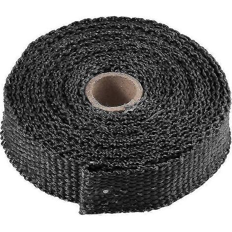 1 rouleau de 5 m de ruban isolant thermique en fibre de verre pour échappement de voiture ou de moto.-black