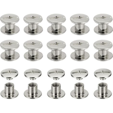 60 Jeux Chicago Screws M5 x 6mm Rivets À Vis Ton Argenté (1/5)