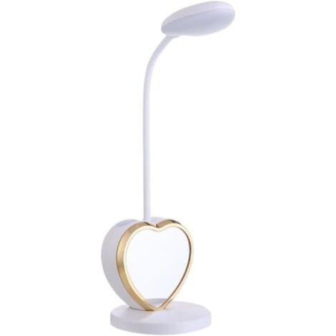 Led Lampe De Bureau Filles, Lampe De Table Agréable Pour Les Yeux Avec Porte-Stylo, Port Usb Rechargeable, 2 Températures De Couleur Pour Adolescents Garçons Étudiants, Blanc (1/3)